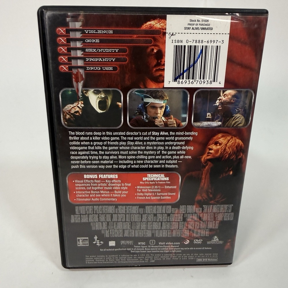 Stay Alive (DVD, 2006) - Picture 2 of 3